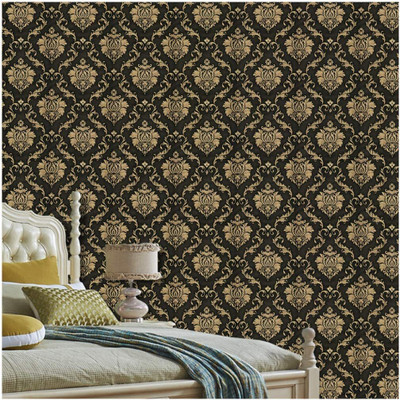 GVSHOPPE Paper Decorative Black Wallpaper(L x W: 600 cm x 45 cm)