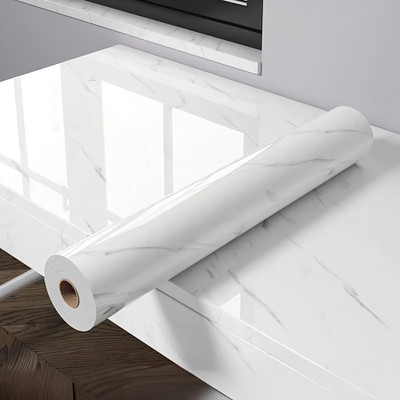 LAVEK Vinyl Abstract White Wallpaper(L x W: 60 cm x 200 cm)