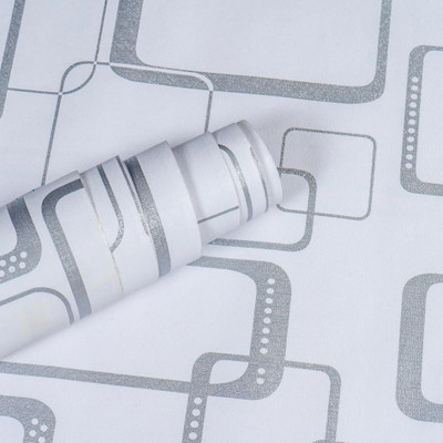 Wallmonks Vinyl Abstract White Wallpaper(L x W: 500 cm x 45 cm)