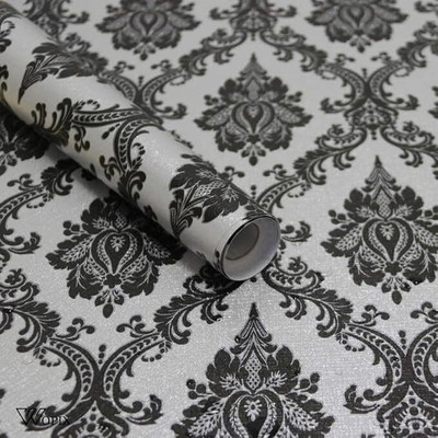 FLOSTRAIN Abstract Black Wallpaper(1000 cm x 45 cm)