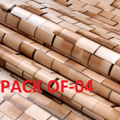 Splendid Vinyl Decorative Brown Wallpaper(L x W: 250 cm x 45 cm, Pack of 4)