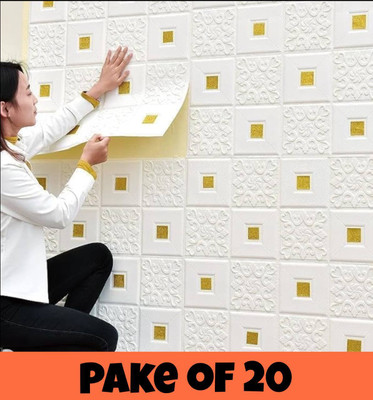 ORXRO Paper, Fabric Decorative White Wallpaper(L x W: 70 cm x 70 cm, Pack of 20)