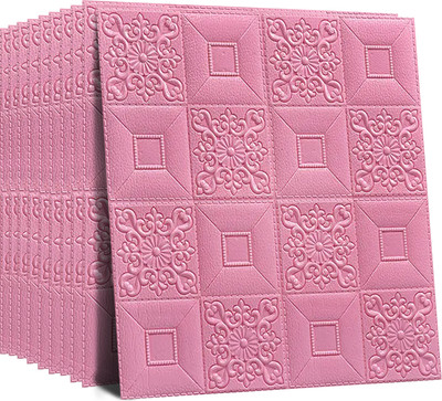 metreno Paper, Fabric Decorative Pink Wallpaper(L x W: 70 cm x 70 cm, Pack of 10)