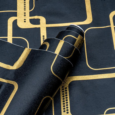 Wallmonks Abstract Black Wallpaper(1000 cm x 45 cm)