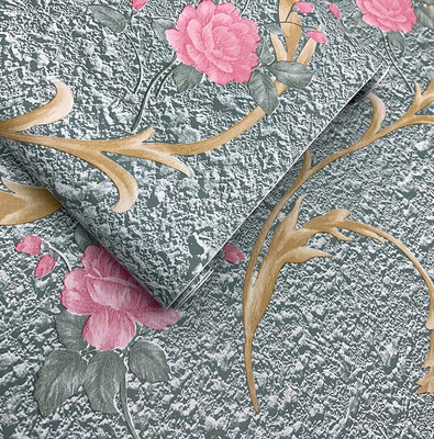 FOIIL VELI Vinyl Decorative Blue Wallpaper(L x W: 45 cm x 1000 cm)