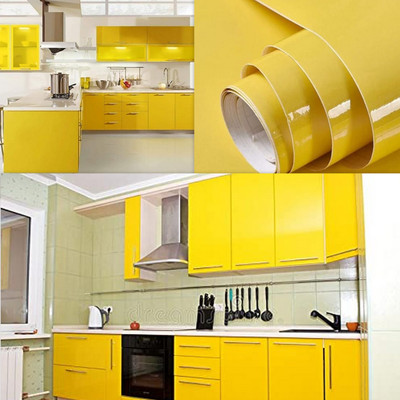 WELLSHIP Vinyl Abstract Yellow Wallpaper(L x W: 182.88 cm x 35 cm)