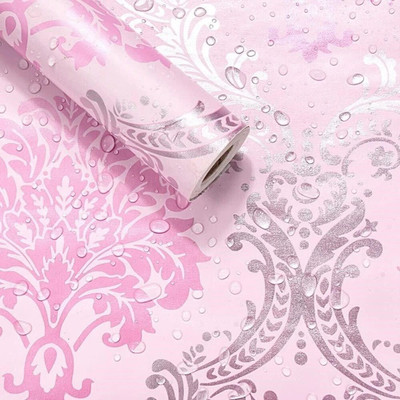KAAF Vinyl Abstract Pink Wallpaper(L x W: 500 cm x 45 cm)