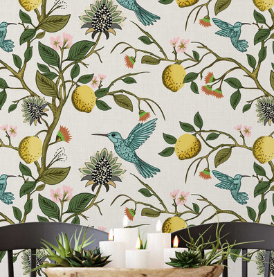 S4Sassy Vinyl Animals Blue Wallpaper(L x W: 304 cm x 63 cm)