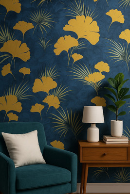 Dhavaj enterprise PVC Abstract Blue Wallpaper(L x W: 1000 cm x 45 cm)