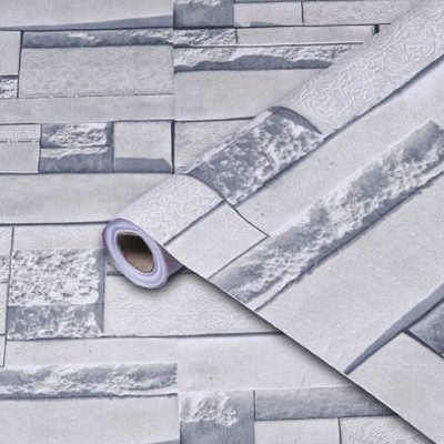 WallBerry Vinyl Abstract Grey Wallpaper(L x W: 200 cm x 45 cm)