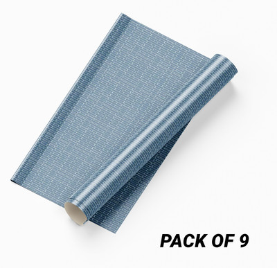 Guru Production Vinyl Decorative Blue Wallpaper(L x W: 500 cm x 45 cm, Pack of 9)