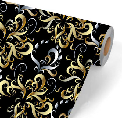 We Kreate Vinyl Decorative Black Wallpaper(L x W: 250 cm x 45 cm)