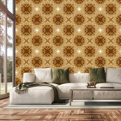WallDaddy 300 cm WDST-GoldenDesign Self Adhesive Sticker(Pack of 1)