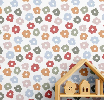 S4Sassy Vinyl Floral & Botanical Multicolor Wallpaper(L x W: 304 cm x 63 cm)