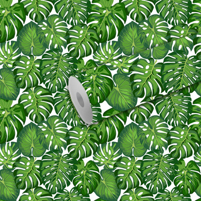 B N PRINT Abstract Green Wallpaper(244 cm x 40 cm)