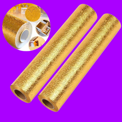 AirSoft Vinyl Decorative Gold Wallpaper(L x W: 200 cm x 60 cm, Pack of 2)