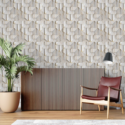 Guru Production Vinyl Abstract White Wallpaper(L x W: 1000 cm x 45 cm)