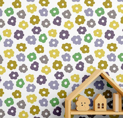 S4Sassy Vinyl Floral & Botanical Green Wallpaper(L x W: 609 cm x 63 cm)