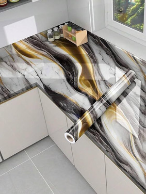 JECOBA Vinyl Classics Black, Gold Wallpaper(L x W: 200 cm x 60 cm)