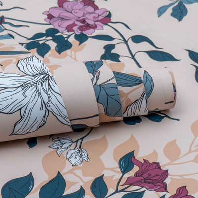 Wallmonks Floral & Botanical Multicolor Wallpaper(500 cm x 45 cm)