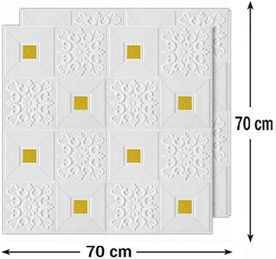 Karmanic Architecture White Wallpaper(70 cm x 70 cm, Pack of 15)