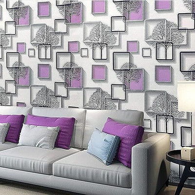 Wolpin PVC Classics Purple Wallpaper(L x W: 1000 cm x 45 cm)