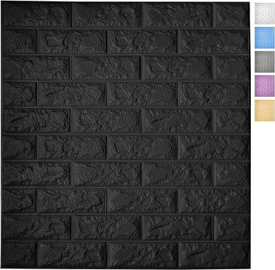 Onbet Embossed Abstract Black Wallpaper(L x W: 77 cm x 77 cm)