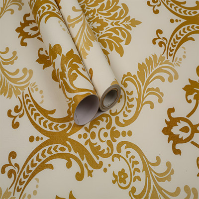 HOMEMATES Vinyl Abstract Gold Wallpaper(L x W: 45 cm x 304 cm, Pack of 2)