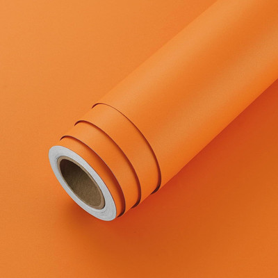 SELLORAMA Vinyl Decorative Orange Wallpaper(L x W: 300 cm x 45 cm)