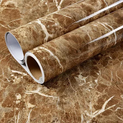 Amezia Vinyl Abstract Brown Wallpaper(L x W: 200 cm x 60 cm, Pack of 3)