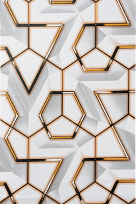 Jas Enterprise Vinyl Architecture White, Gold Wallpaper(L x W: 500 cm x 45 cm)