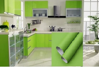 WELLSHIP Vinyl Abstract Green Wallpaper(L x W: 200.66 cm x 60 cm)