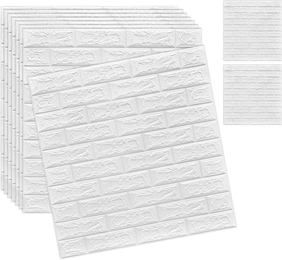 Onbet Embossed Architecture White Wallpaper(L x W: 77 cm x 77 cm)