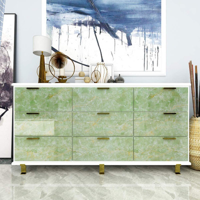 OMRUDRAVI 200 cm Marble High Gloss Marble Furniture Self Adhesive Wallpaper 200 x 60 cm Self Adhesive Sticker(Pack of 4)