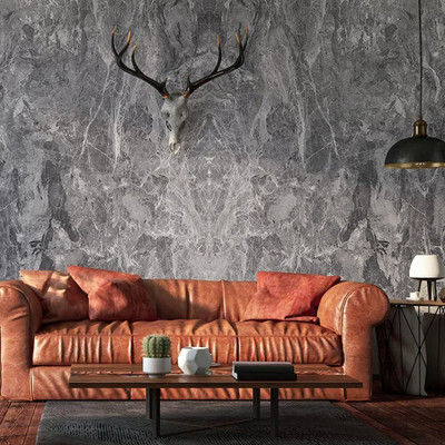 Shreeji Sqaure Vinyl Abstract Grey Wallpaper(L x W: 200 cm x 60 cm)