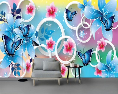 VWALL Floral & Botanical Multicolor Wallpaper(230 cm x 40 cm)