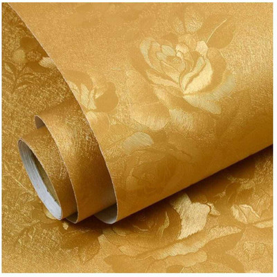 Walltitude Vinyl Abstract Gold Wallpaper(L x W: 601 cm x 40.6 cm)