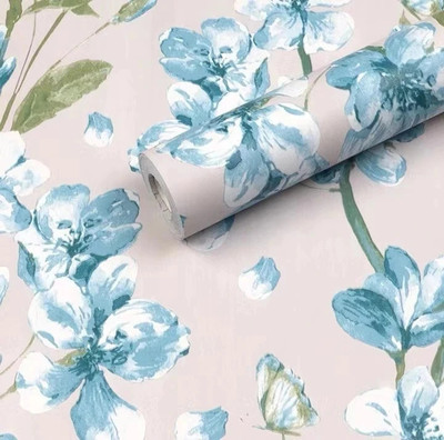 KAAF Vinyl Floral & Botanical Multicolor Wallpaper(L x W: 250 cm x 45 cm)