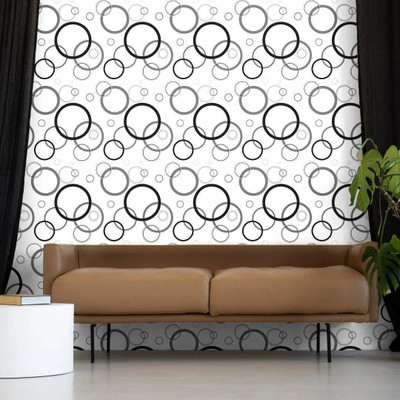 doodad Vinyl Abstract White Wallpaper(L x W: 500 cm x 45 cm)