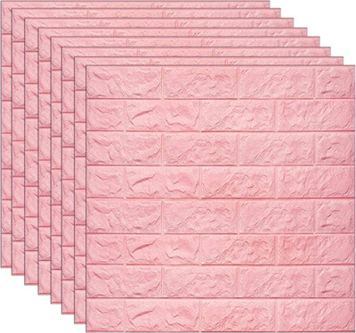 Onbet Embossed Abstract Pink Wallpaper(L x W: 77 cm x 70 cm, Pack of 8)