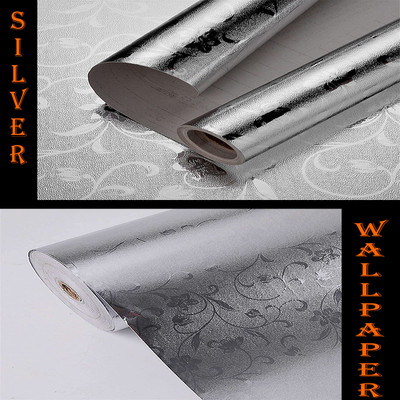 SOJITRA EXPORT Abstract Silver Wallpaper(200 cm x 60 cm)