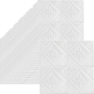 BDM Vinyl Abstract White Wallpaper(L x W: 70 cm x 77 cm)