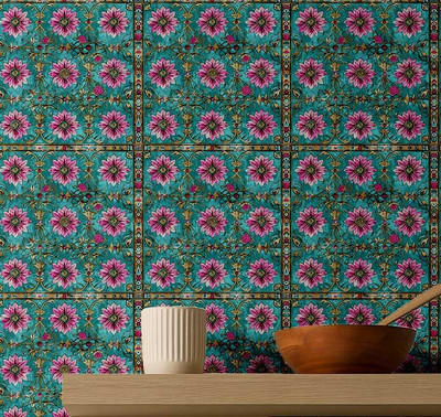 S4Sassy Vinyl Decorative Green Wallpaper(L x W: 914 cm x 63 cm)