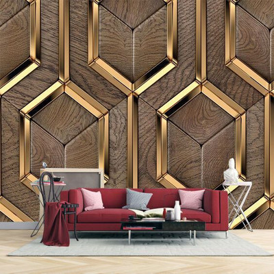 Guru Production Vinyl Decorative Brown, Gold Wallpaper(L x W: 200 cm x 40 cm)
