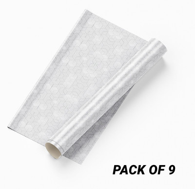 FOKRIM Vinyl Decorative Silver Wallpaper(L x W: 300 cm x 45 cm, Pack of 9)