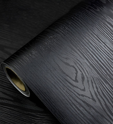 HOMEMATES Vinyl Abstract Black Wallpaper(L x W: 45 cm x 304 cm, Pack of 2)