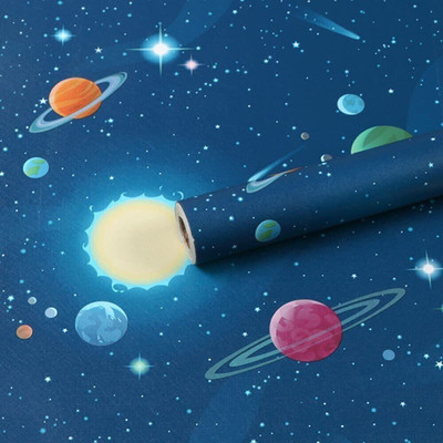 Anna Stella Vinyl Sci-fi Multicolor Wallpaper(L x W: 304 cm x 45 cm)