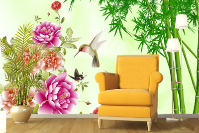 decorative india Floral & Botanical Multicolor Wallpaper(40 cm x 228 cm)