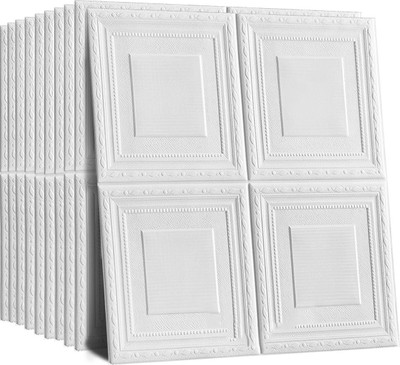 BDM Vinyl Abstract White Wallpaper(L x W: 70 cm x 77 cm, Pack of 2)
