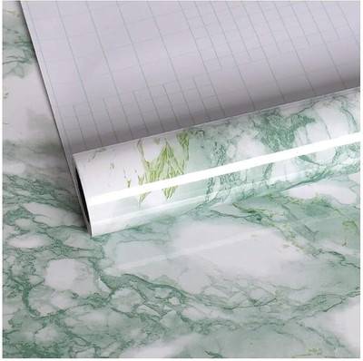 Jiyancreation Abstract Green, White Wallpaper(60 cm x 200 cm)